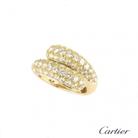 Cartier 18k Yellow Gold Diamond Set Dress Ring 1.88ct